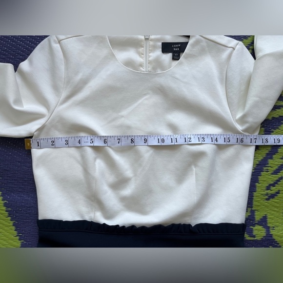 J Crew 365 Colorblock Midi Dress Ivory / Navy Size 4 Tall Business Casual Office - Picture 15 of 16